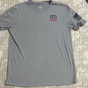 Under Armour Charcoal Tee with Flag Detail